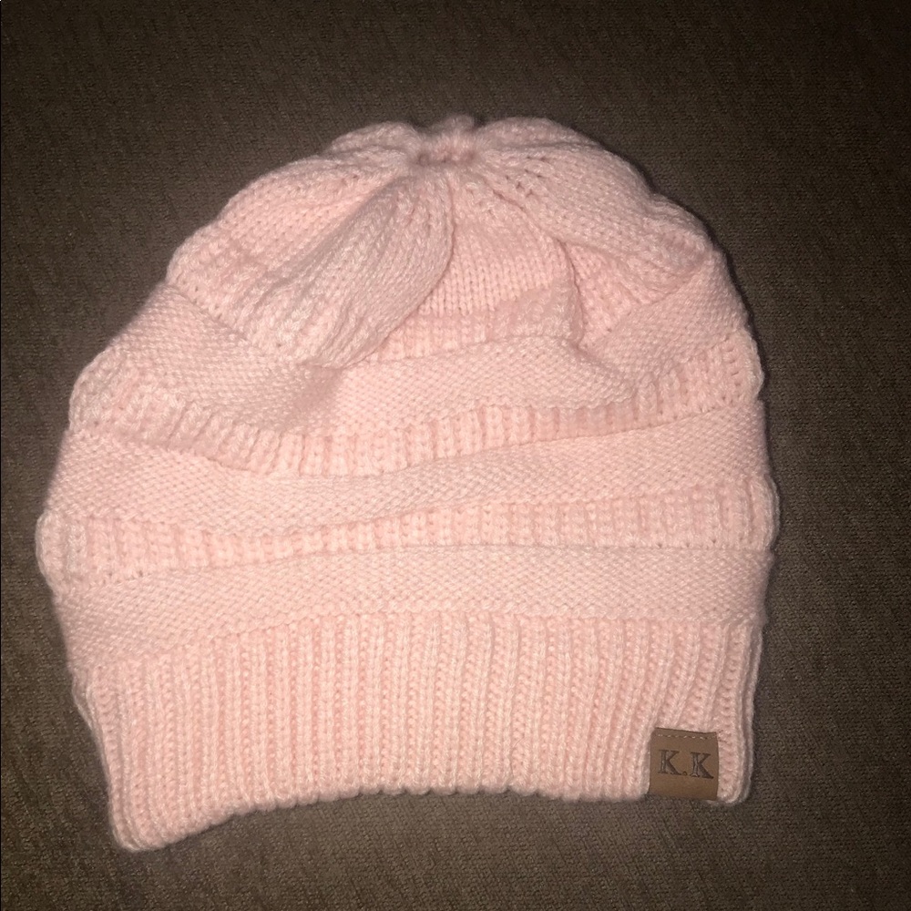 Pink Ponytail Beanie